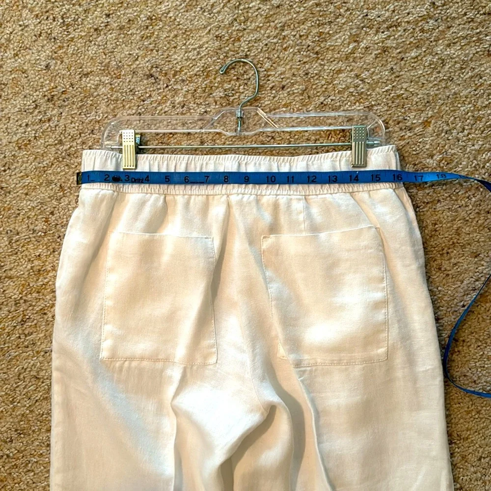LOFT Wide-leg white linen pants. Size Small. - Picture 7 of 9